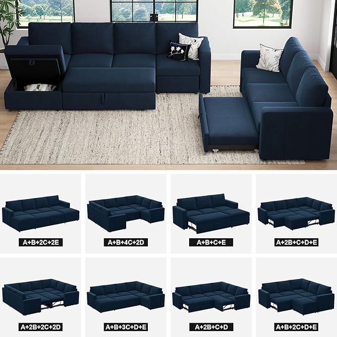 Belffin Modular Sectional Sleeper Sofa Bed