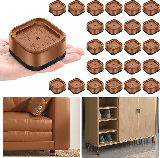 shouwuhho 24 Pack Furniture Risers Adjustable Bed Risers Heavy Duty Lifts
