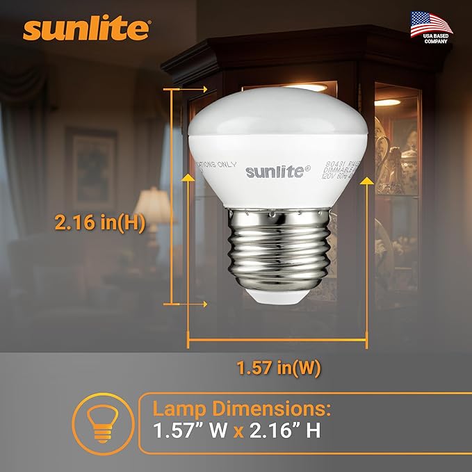 Sunlite LED R14 Mini Flood Light Bulbs, 4 Watts, 250 Lumens, Medium Base