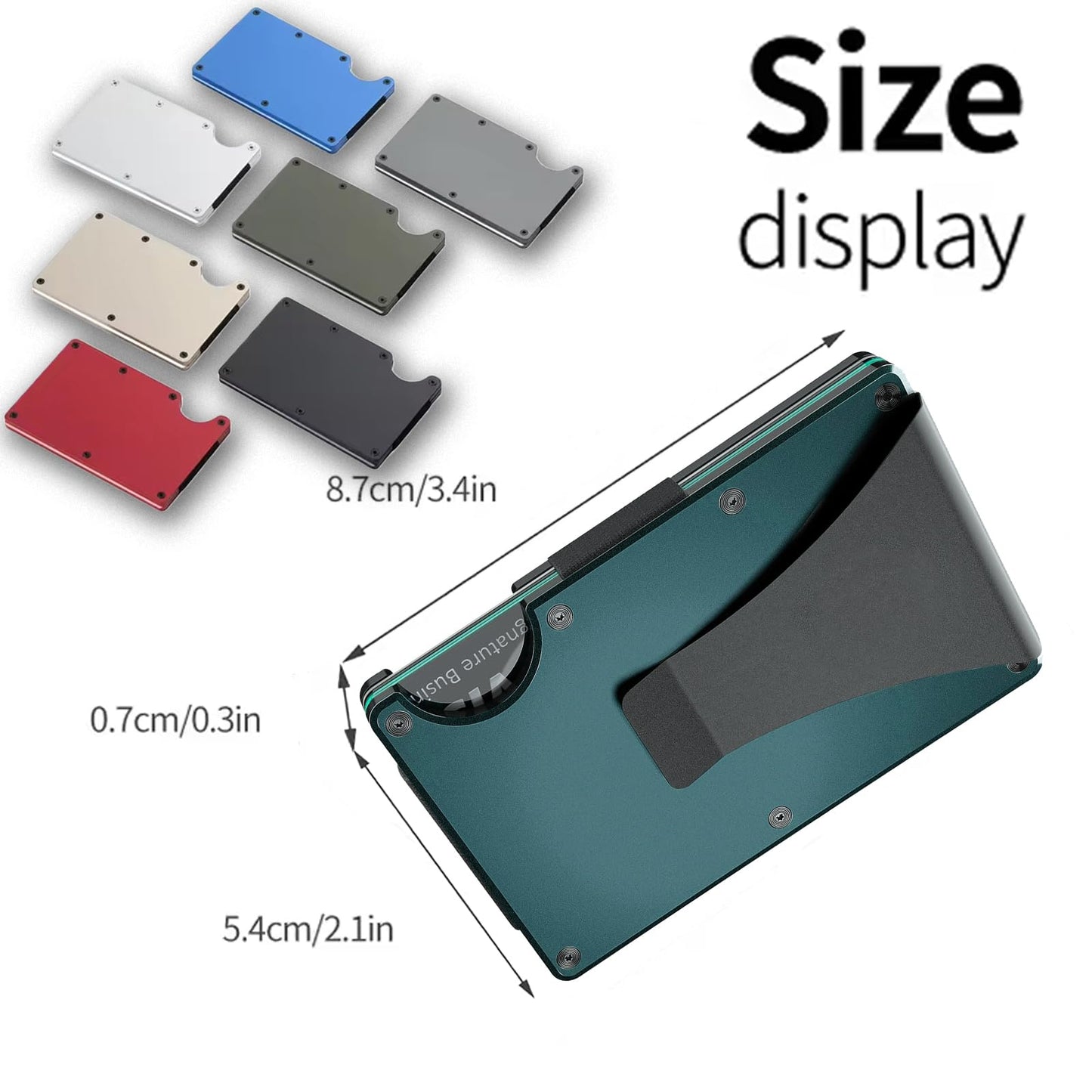 Firae EDGE Metal Wallet for Men - Minimalist Slim Wallet - RFID Blocking Card Holder Money Clip, Smart Wallet - Aluminum Credit Card Holde Sea-Blue