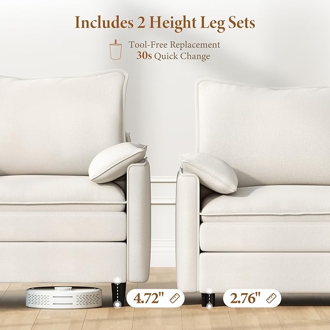 Vesgantti 142" Oversized Sectional Sofa Bed, 8-Seater Modular Sleeper Cloud