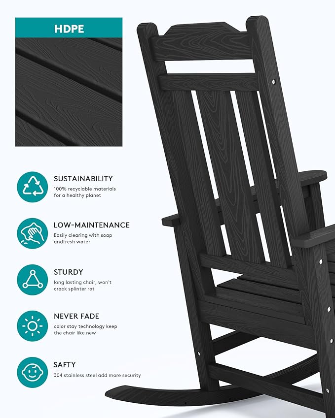 SERWALL HDPE Outdoor Rocking Chair