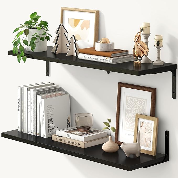 Fun Memories Deep Floating Shelves, 32W x 8D Floating Shelves Set of 2