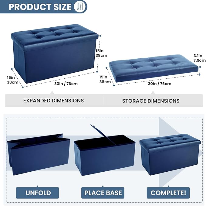 COSYLAND Ottoman Bench with Storage Large