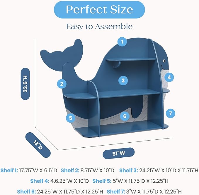 Delta Children Whale Bookcase