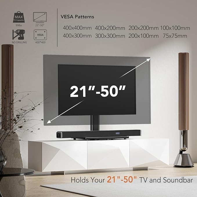 Hemudu Universal Swivel TV Stand/Base Table Top TV Stand