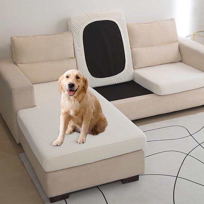 Water Repellent L Shaped Couch Covers 4 Pieces Sofa Seat Cushion Slipcovers