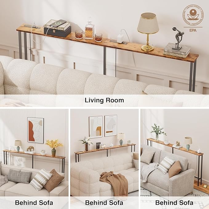 Keelian 102" Narrow Console Sofa Table