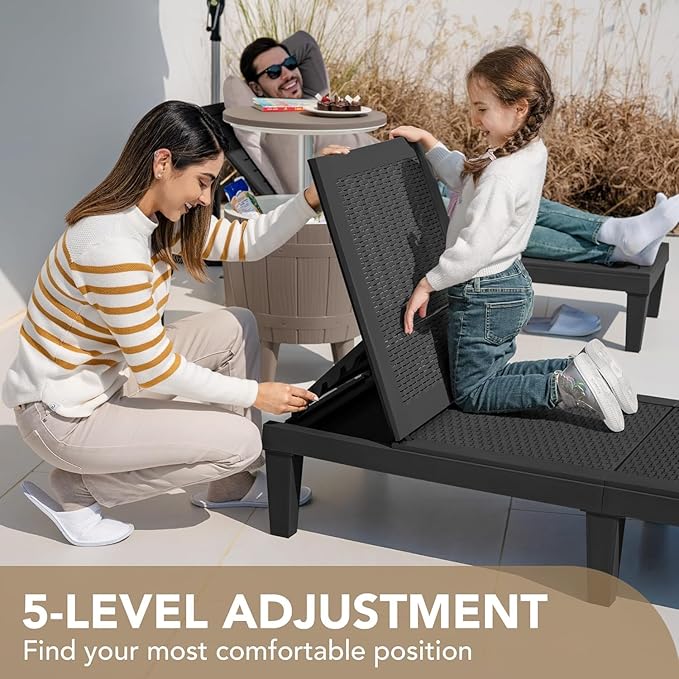 Devoko Outdoor Chaise Lounge Chair Set of 4