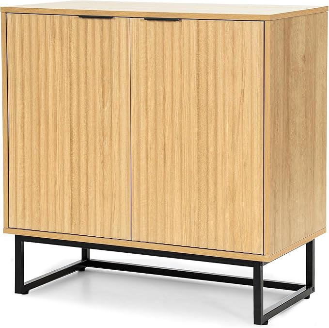 EYYTHUNG Fluted Storage Cabinet Sideboard Buffet Cabinet, Modern Accent Cabinets