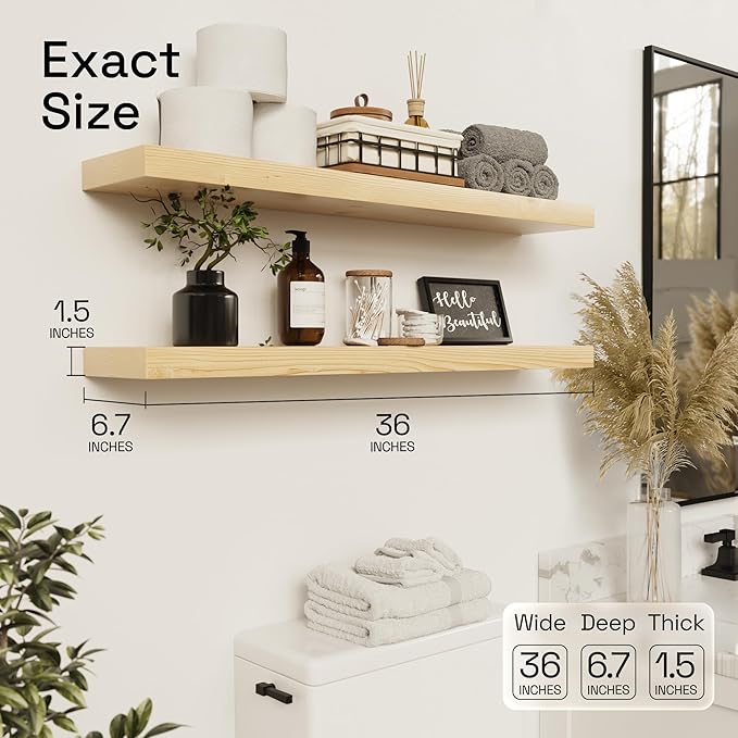BAOBAB WORKSHOP Wood Floating Shelves