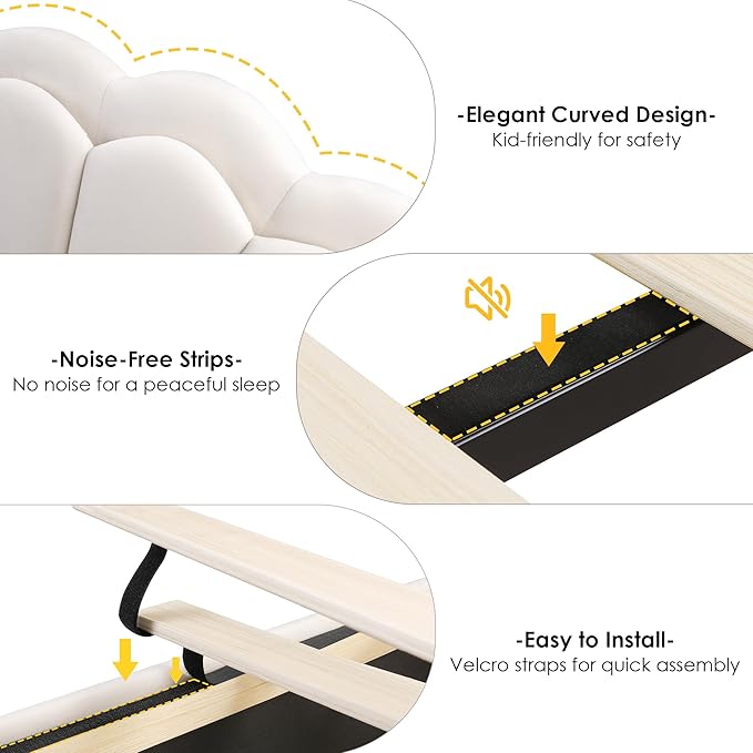 HIFIT Twin Upholstered Smart LED Bed Frame