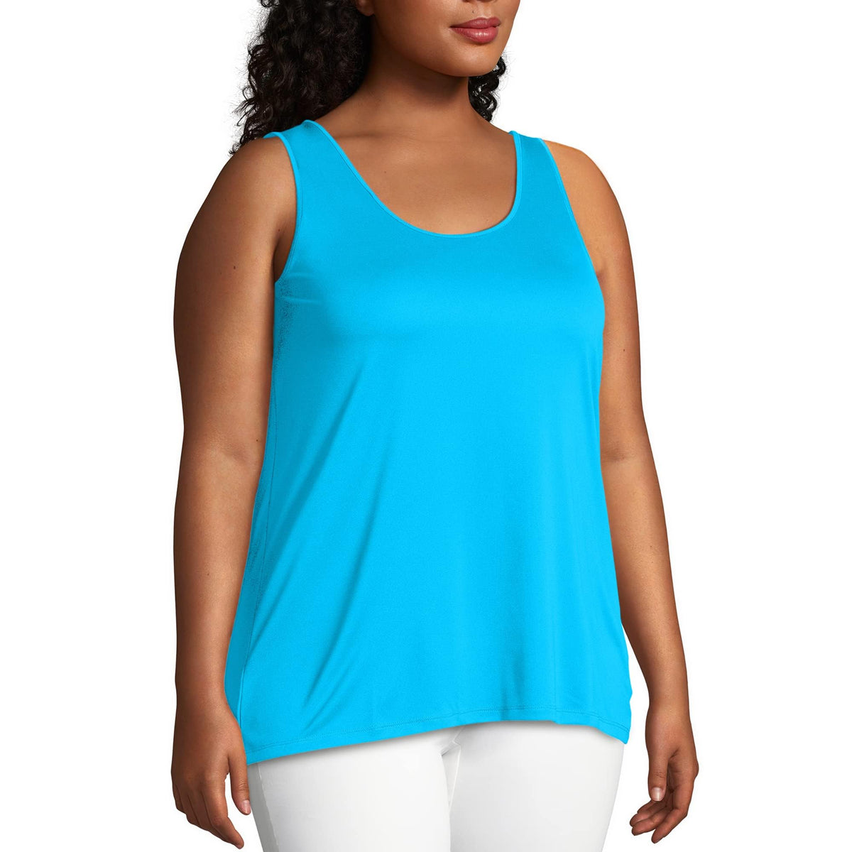 JUST MY SIZE Womens Cooldri Performance Scoopneck Tank-top-and-cami-shirts, Process Blue, 4X US