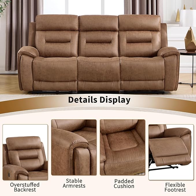 ANJ 2-Piece PU Leather Recliner Sofa Set