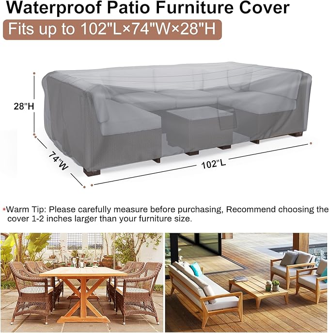 Mrrihand Heavy Duty Patio Furniture Covers, Outdoor Furniture Covers Waterproof