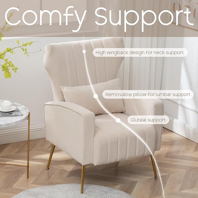 Modern Accent Chair Upholstered Living Room Chair, High Back Arm Chair