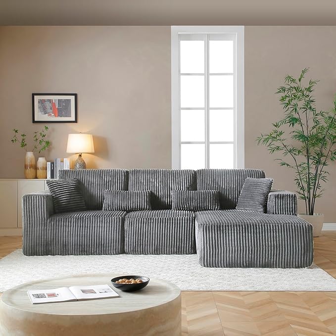 110” Modular Sectional Sofa, Cloud Sectional Couch