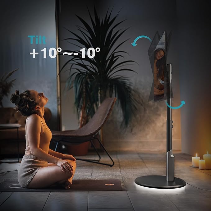 Floor Mobile TV Stand with Power Outlet, Rolling TV Cart