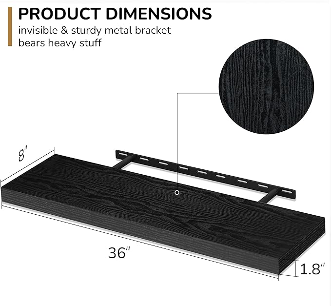 Fun Memories 36 Inch Floating Shelves