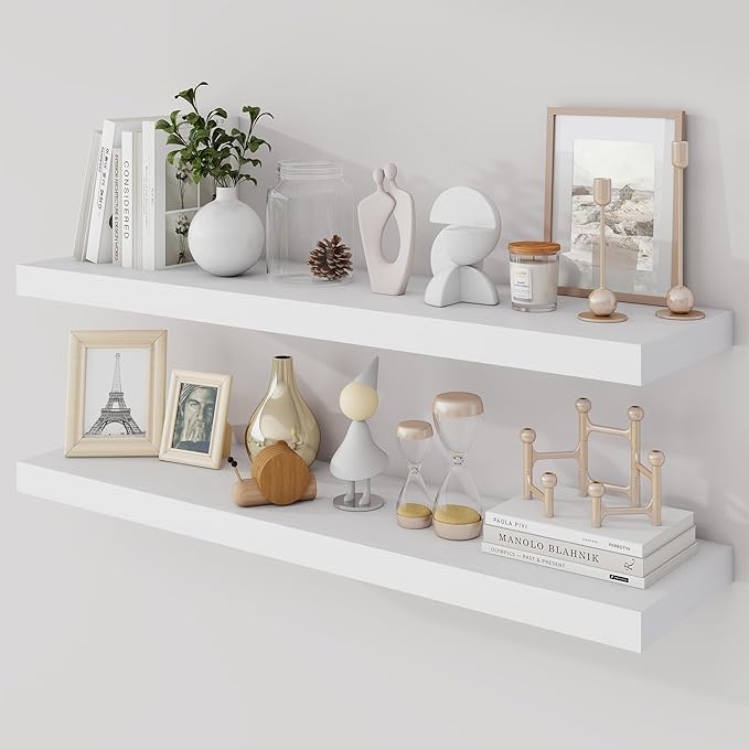 Acovy 36 Inch Floating Shelves, 9.3" Deep Floating Shelf Wall Mounted, Rustic