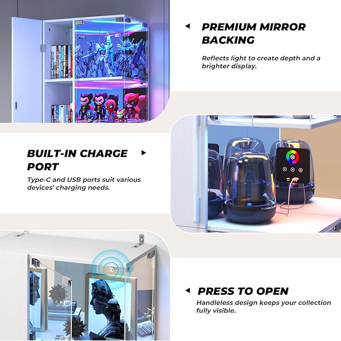 VersionTECH. Glass Display Cabinet