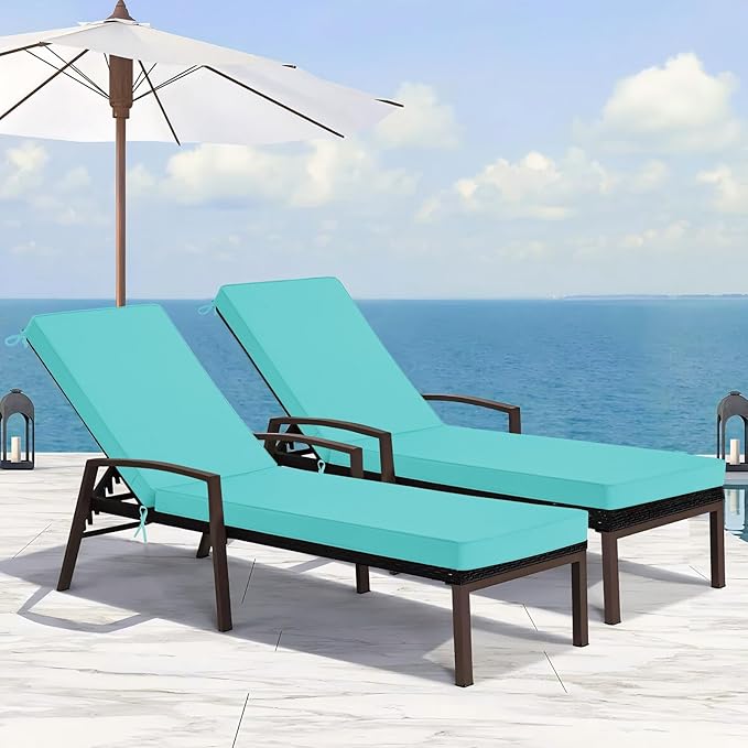 Basic Beyond Chaise Lounge Cushions Outdoor, 3-Layer Waterproof Outdoor