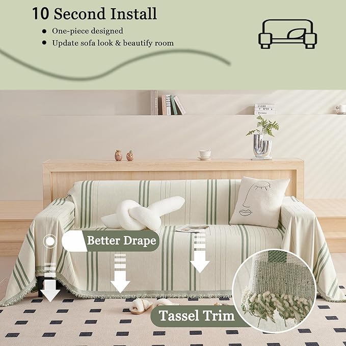 DREAMINGO Couch Cover Washable Chenille Sofa Protector