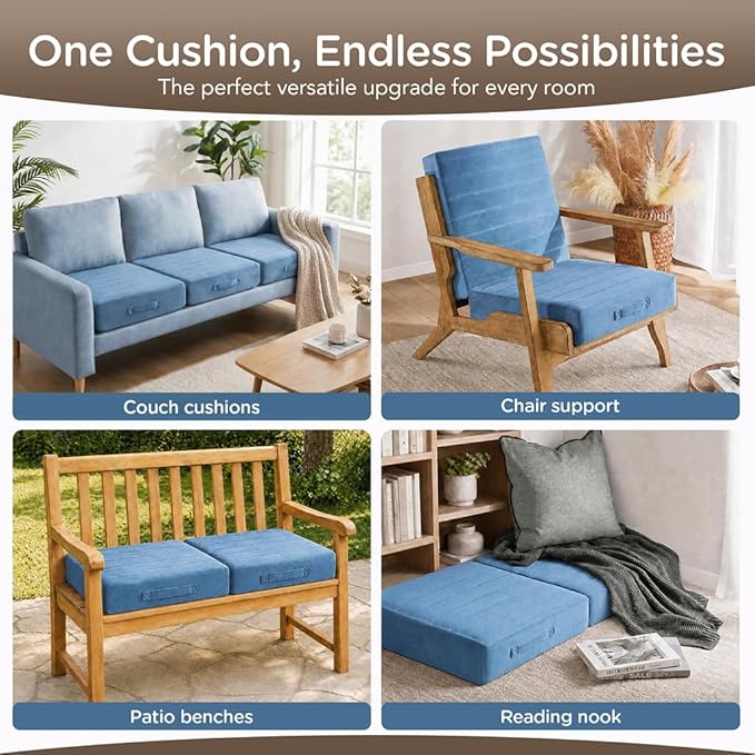 Codi Thick Replacement Couch Cushions, Upholstery Foam