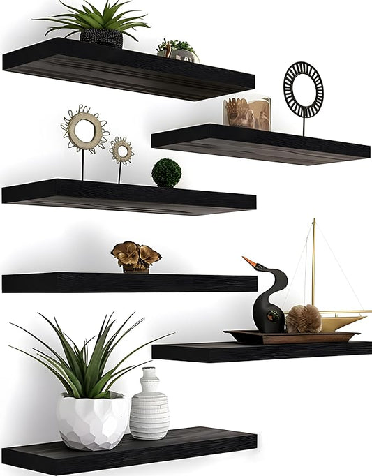 YYWUOJJ Wood Floating Shelves for Wall Decor, Rustic Wall Shelves for Bedroom