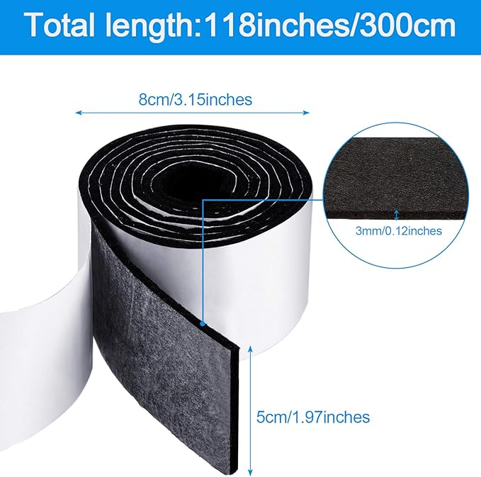 Shappy 2 Packs 120 x 2 x 0.12 Inch Felt Strips
