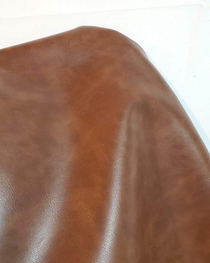 NAT Leathers | Tan Mid Brown Soft Faux Vegan Leather PU | 5 Yards Cut by The