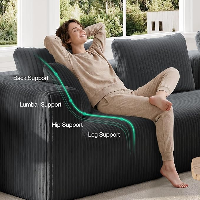 Novilla 106" Modular Sectional Sofa, Modern Cloud Sectional Couch