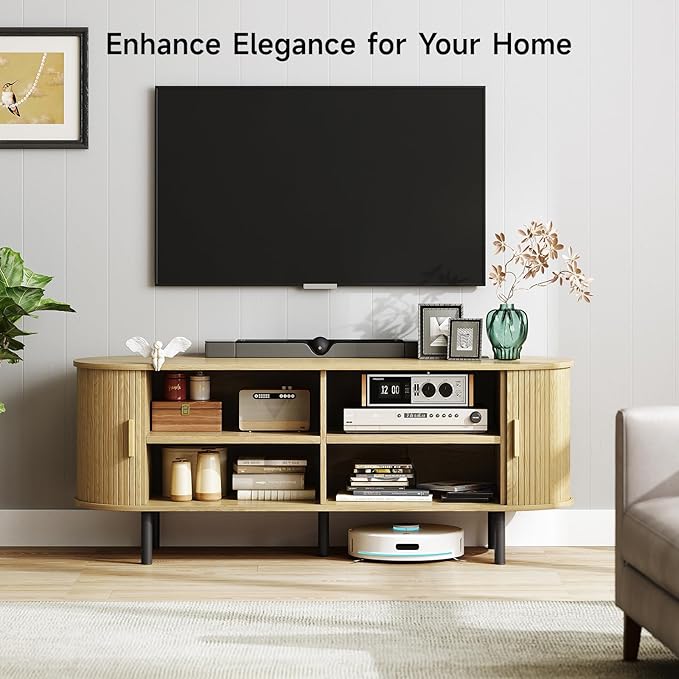 ONBRILL 63" TV Stand with Power Outlet