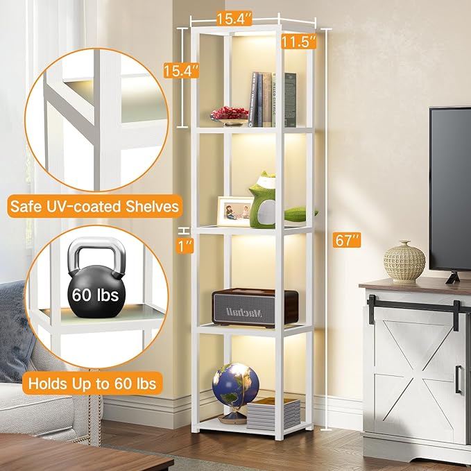 OUTON 67" Glass Display Shelf