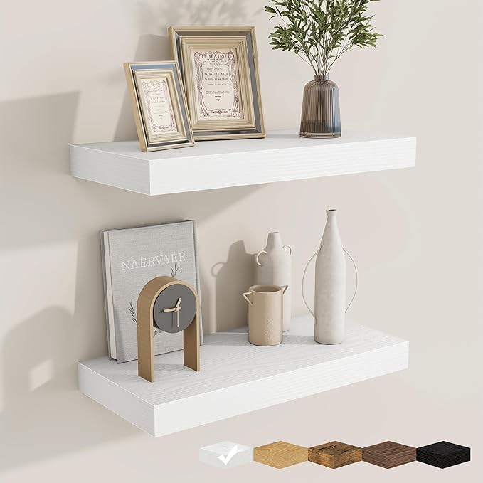 fuqing Floating Shelves for Wall, Wall Mounted Wood Floating Shelf