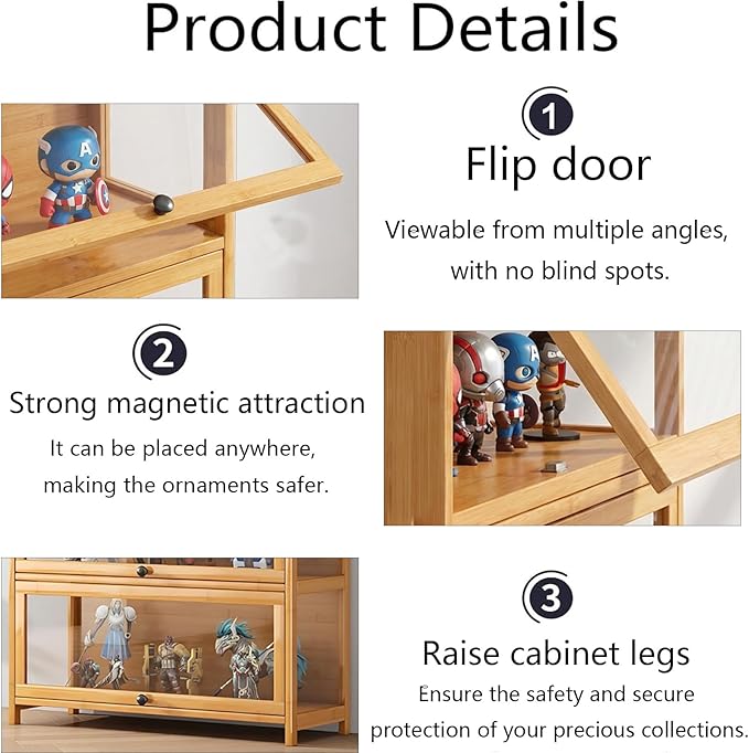 Display Cabinet with Acrylic Door, 5-Tier Curio Display Cabinet, Display Case