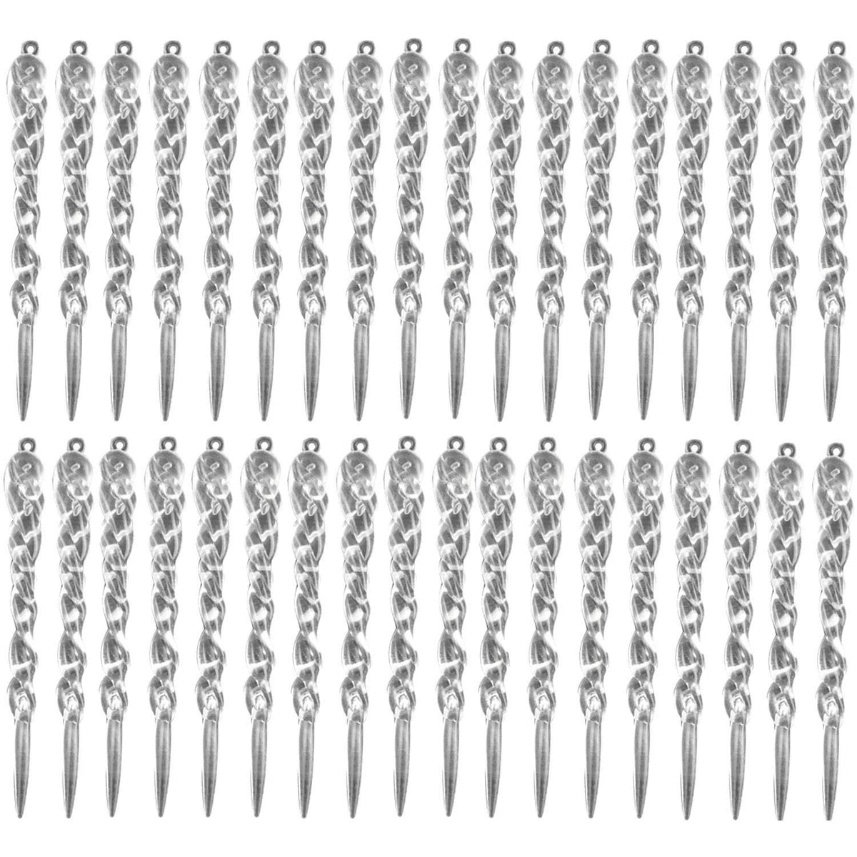 MIAO JIN 48 Pcs Plastic Hanging Icicles Drop Ornament for Christmas Tree Wedding Party Decorations (Transparency)