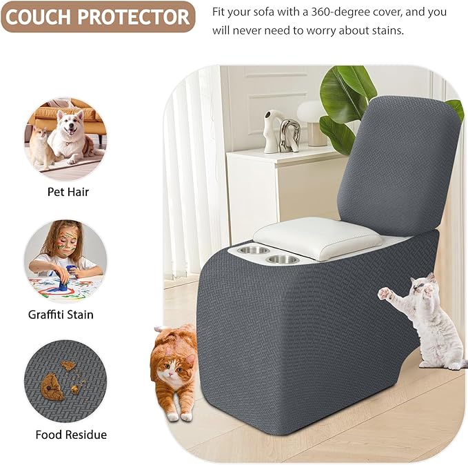 ALIECOM Recliner Sectional Couch Covers L Shape Stretch Corner Reclining