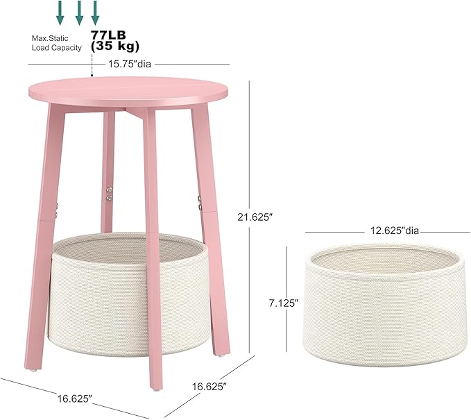 sthmec Small Round Side End Table