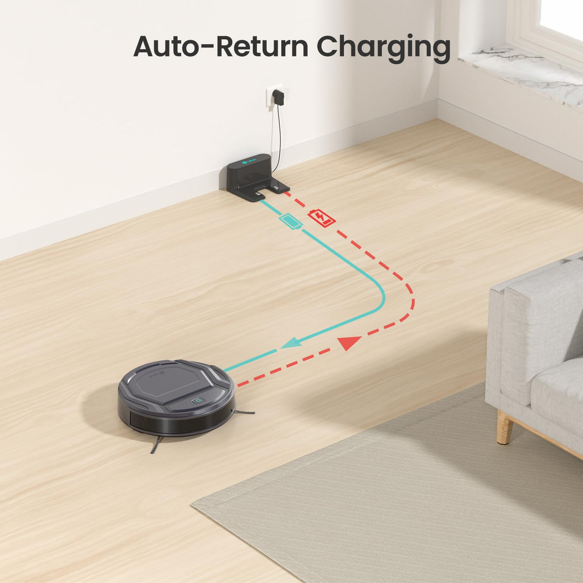Lefant Robot Vacuum M210 Pro, Super Slim, Powerful Suction with No Tangling Port,Quiet,120 Min Runtime, Self-Charging Robotic Vacuum Cleaner, Ideal for Pet Hair, Hard Floor,App & Voice Control