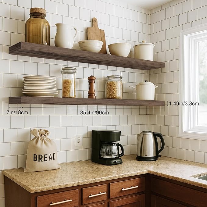 Floating Shelves for Wall, Bathroom Shelves Over Toilet, Wall Shelves & Book