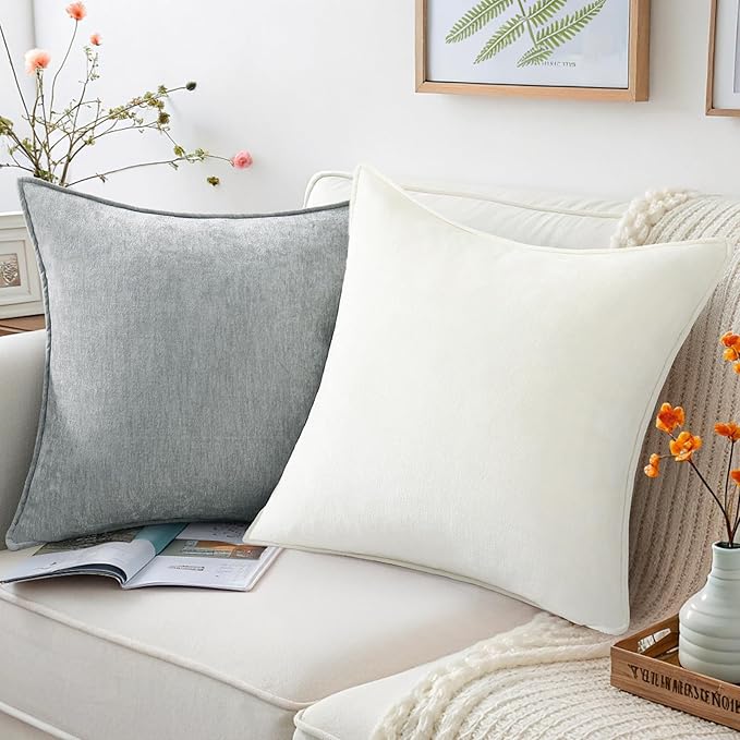decorUhome Summer Couch Euro Sham Throw Pillow Covers 26x26 Set of 2,