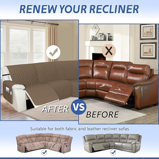 Arfntevss Recliner Sectional Couch Covers Waterproof L Shape Sofa Cover