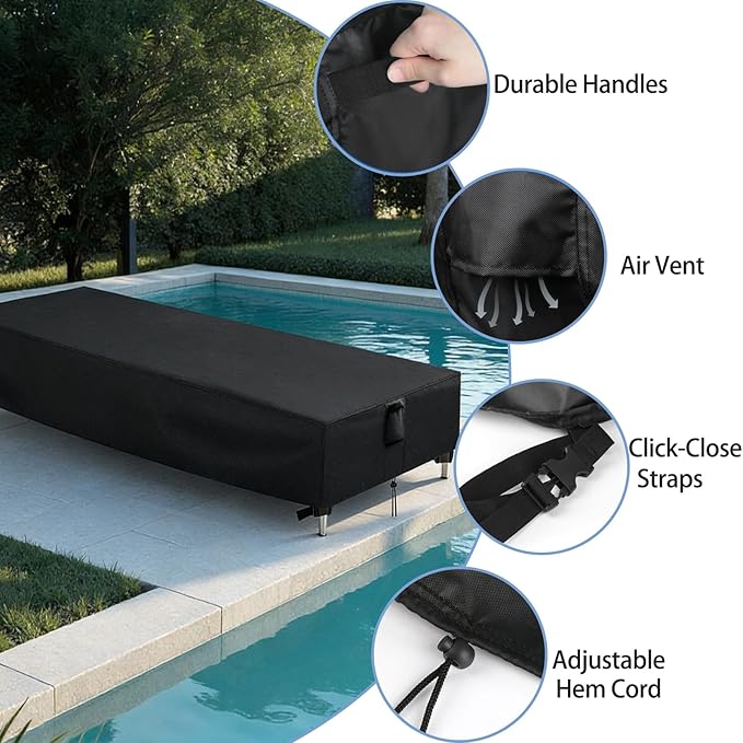 Chaise Lounge Covers, 2 Pack Waterproof Outdoor Lounge Chair Covers