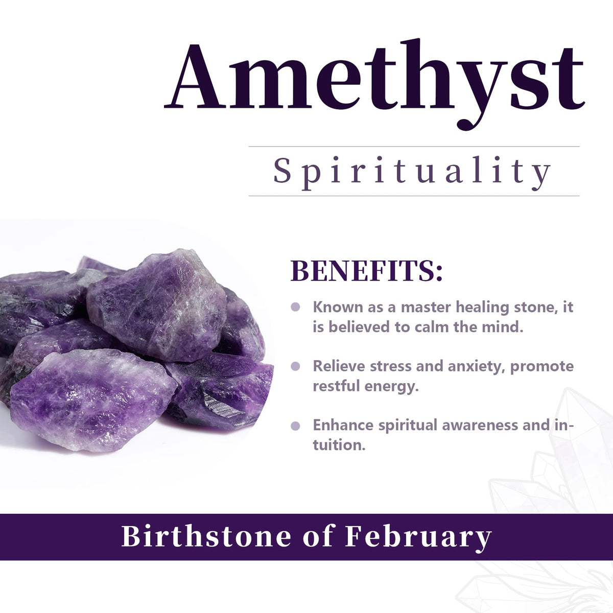 Rockcloud Healing Crystal Amethyst Pyramid Metaphysical Stone Figurine