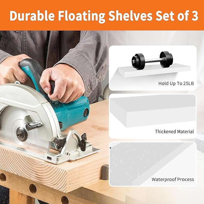 Upassion White Floating Shelves