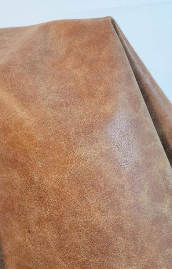 NAT Leathers | Soft Faux Leather Upholstery Fabric by The Yard | Synthetic PU