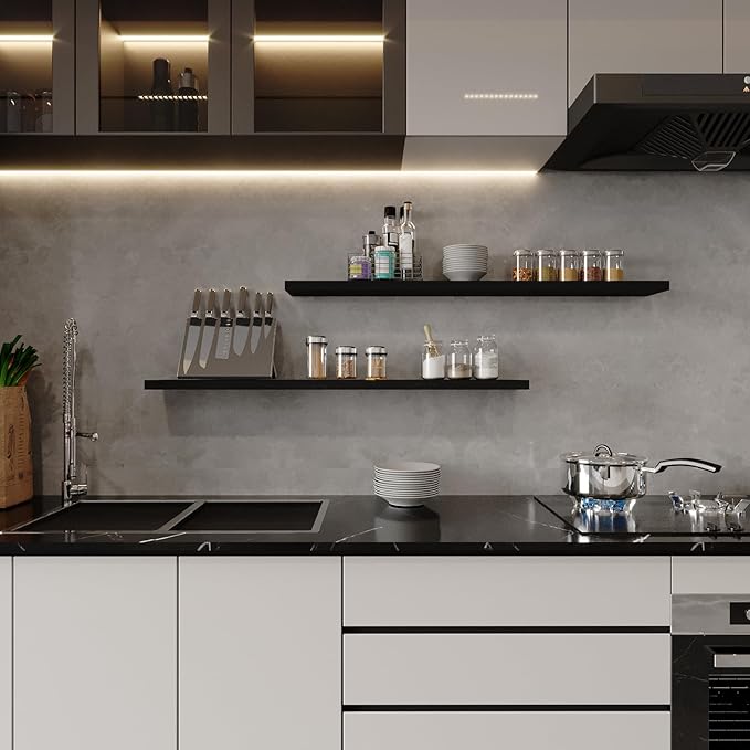 SAUMONIERES 48 Inch Floating Wall Shelves