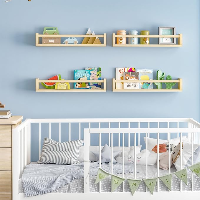 Fixwal Nursery Book Shelves, 23.6 Inch Floating Bookshelves