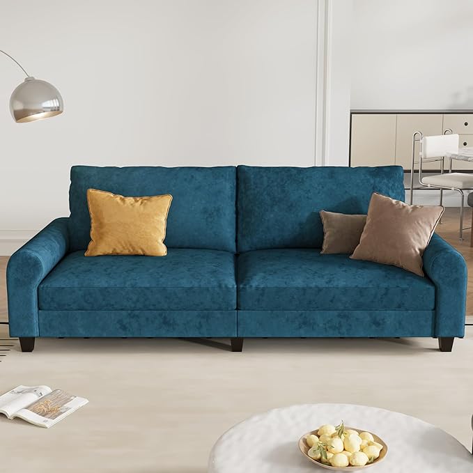 EASE MOOSE 88.5" Large Seat Velvet Loveseat Sofa, Soft Deep Seat Couches
